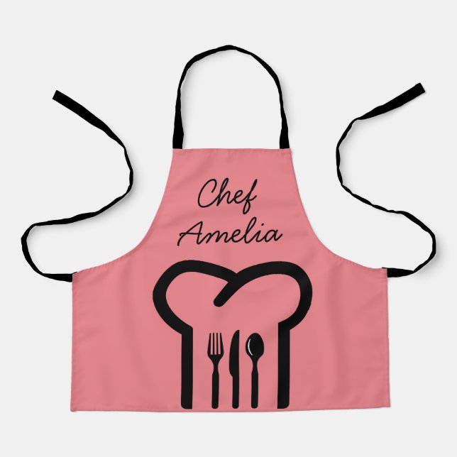 Junior chef pink colourful kids apron (Front)