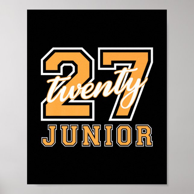Junior Class 2027 Graduation Back To School Orange Poster (Front)
