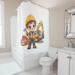 Junior Construction Crew Shower Curtain