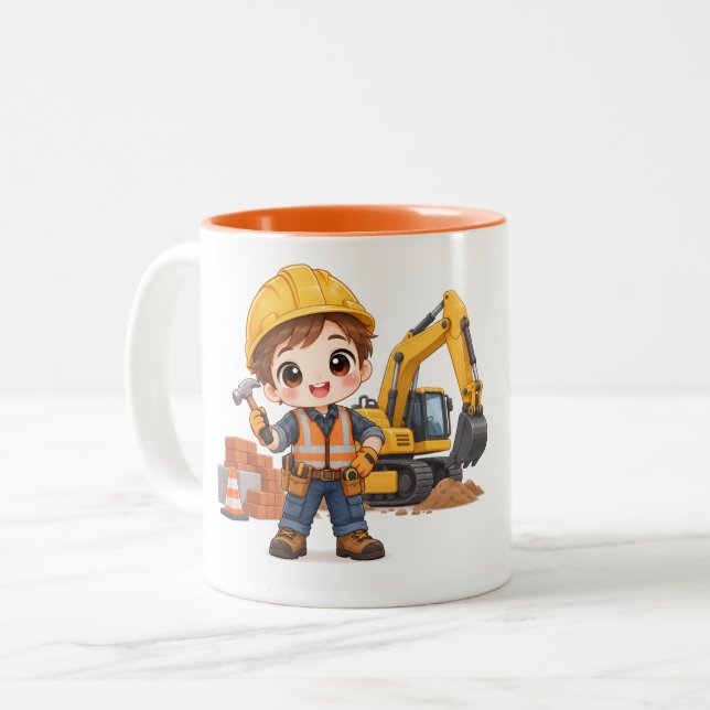 Junior Construction Crew Two-Tone Coffee Mug (Front Left)