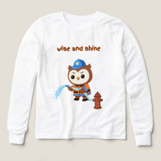 JUNIOR FIREFIGHTER ON DUTY, white Owl print Boy's