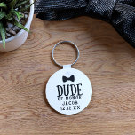 Junior Groomsman Dude of Honor Wedding Keychain<br><div class="desc">Groomsman/Bridesman/Man of Honor? They're all dudes and would appreciate a keychain with your wedding date on it.</div>