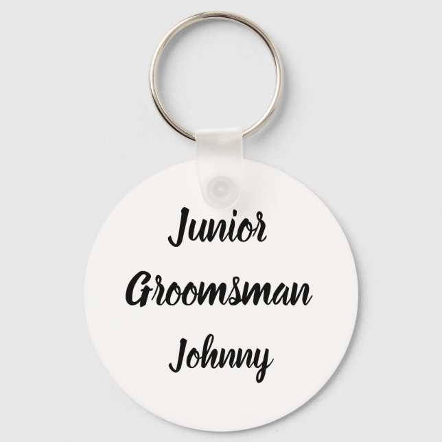 Junior Groomsman Gift Custom Name Gifts Wedding Key Ring (Front)