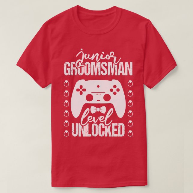 Junior Groomsman Level Unlocked Wedding Party 1 T-Shirt (Design Front)