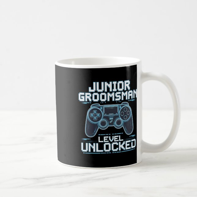 Junior Groomsman Level Unlocked Wedding Party Groo Coffee Mug (Right)