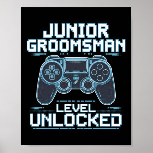 Junior Groomsman Level Unlocked Wedding Party Groo Poster