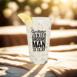 Junior Groomsman Name Keepsake Gift Wedding Glass<br><div class="desc">Treat your Junior Groomsman to his very own tall glass. Just add his name and your wedding date</div>