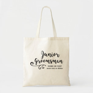 Junior Groomsman Tote Bag   Chic Modern Script