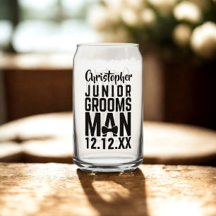 Junior Groomsman Wedding Proposal Can Glass