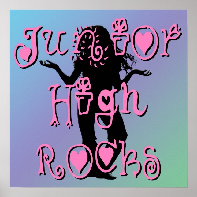 Junior High Rocks - Hearts Flowers Poster (Front)