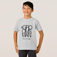 Junior Jr. Groomsman in black typography, wedding