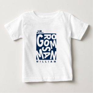 Junior Jr. Groomsman, wedding party, Navy Blue Baby T-Shirt