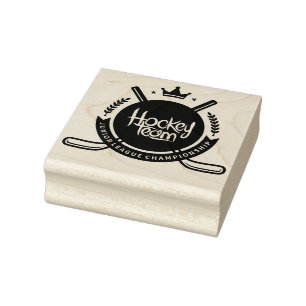 Junior League Championship Hockey Team Rubber Stamp