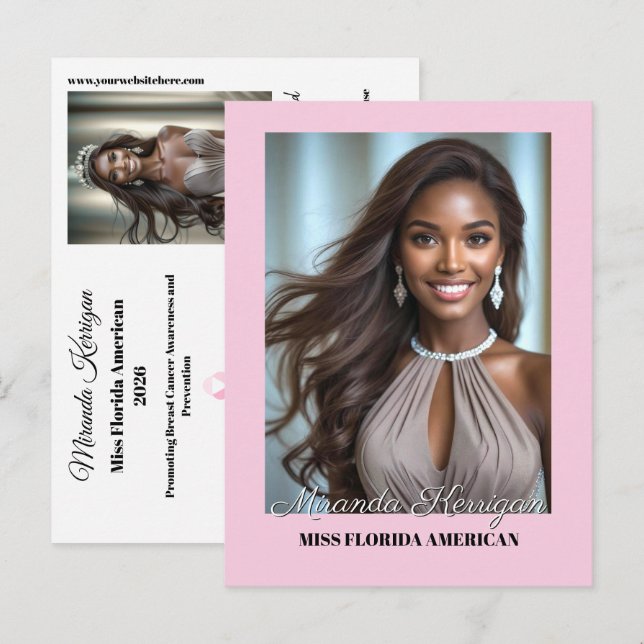 Junior Pageant Autograph Postcard Soft Pastel Pink (Front/Back)
