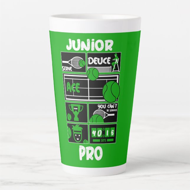 Junior Tennis Player T-Shirt   Latte Mug (Front)