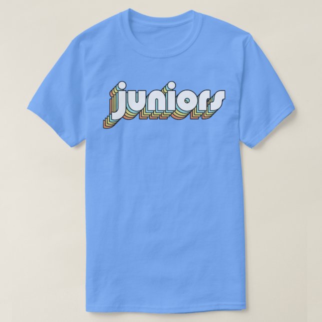 Juniors Retro Rainbow Typography Faded Style T-Shirt (Design Front)