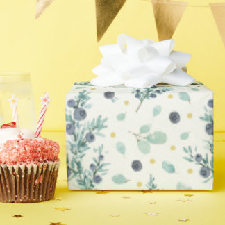 Juniper and berries pattern wrapping paper
