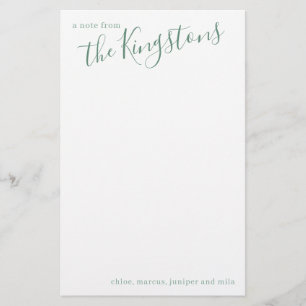 Juniper Family Name Script Stationery