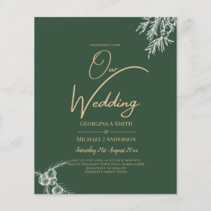 JUNIPER GREEN Wedding Invite #2f4a36 Flyer