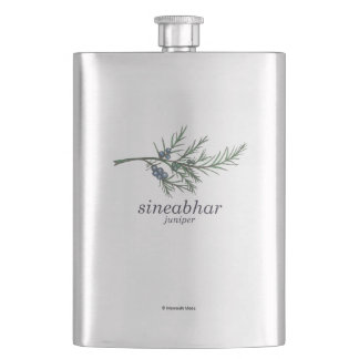 juniper - sineabhar Scottish Gaelic translation  Hip Flask