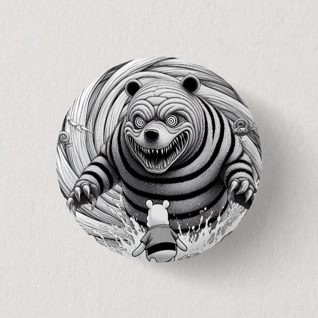 Junji Ito Winnie the Pooh 1 3 Cm Round Badge (Front)