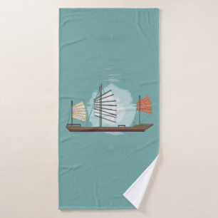 Junk Boat Bath Towel