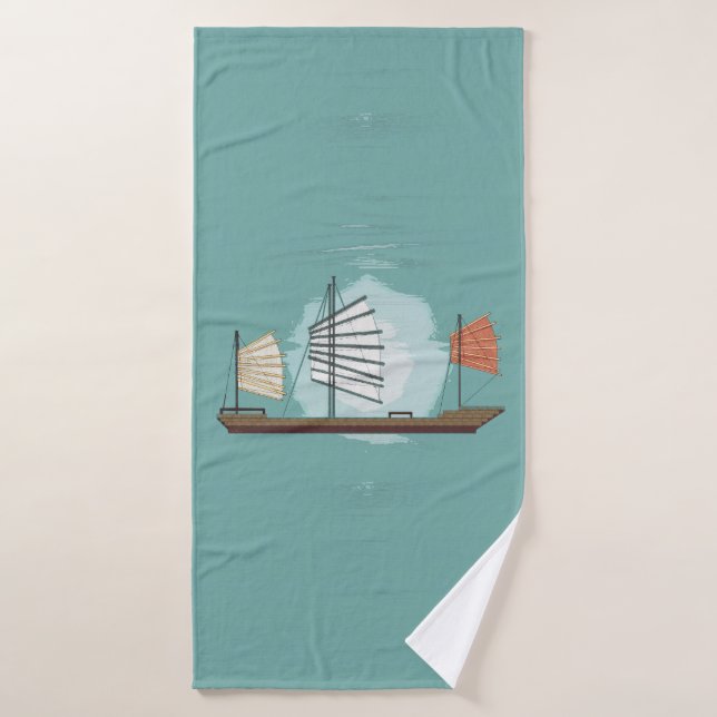 Junk Boat Bath Towel (Bath Towel)