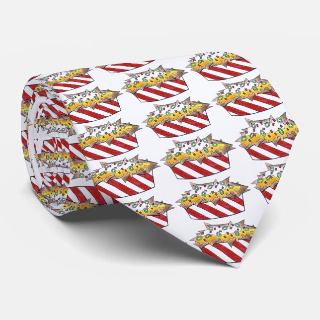 Junk Food Carnival Nacho Cheese Nachos Foodie Tie (Rolled)