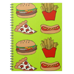 Junk food design spiral notebook
