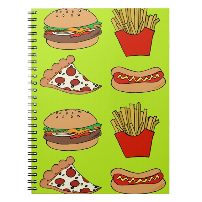 Junk food design spiral notebook (Front)