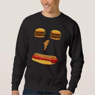 Junk Food Face Burgers Pizza Hot Dogs Sweatshirt
