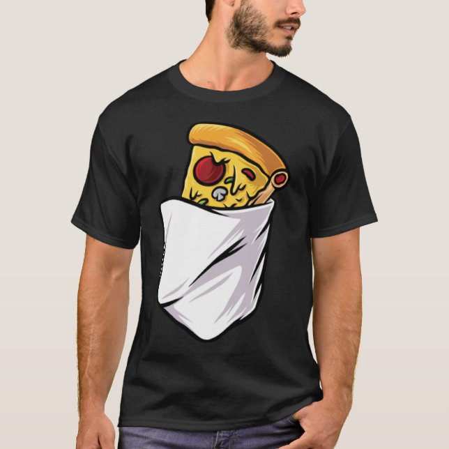 Junk Food Fast Food Pizza Piece in a Bag T-Shirt (Front)