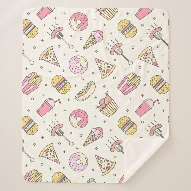 Junk Food Sherpa Blanket (Front)