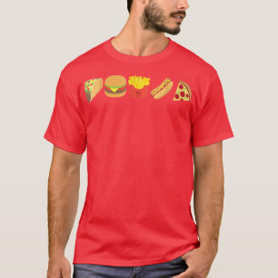 Junk Food Taco Burger Fries Hot Dog Pizza  T-Shirt