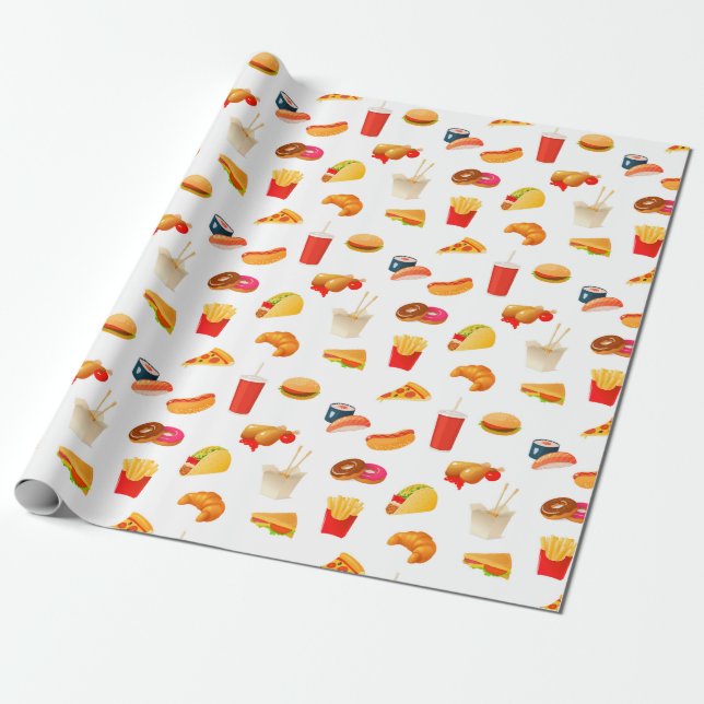 Junk Food Wrapping Paper (Unrolled)