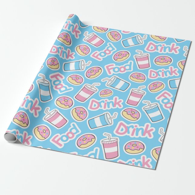 Junk Food Wrapping Paper (Unrolled)