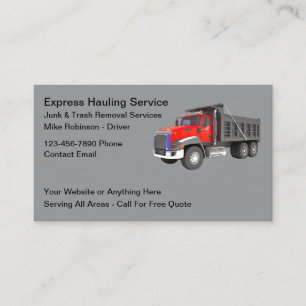 Junk Hauling And Trash Removal Business Card