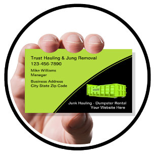 Junk Hauling Dumpster Rental Business Card