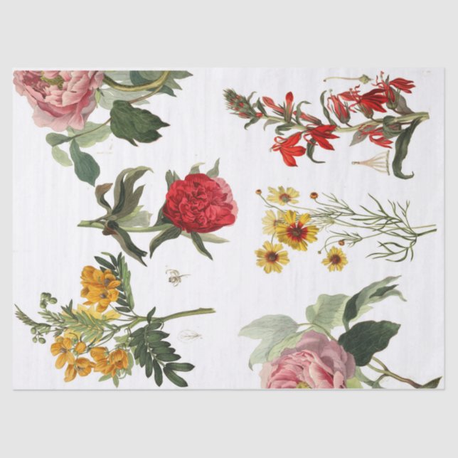 Junk Journal Floral Elements Decoupage Sheet (Front)