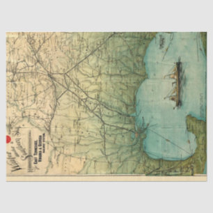 Junk Journal Map Remnant Tissue Paper