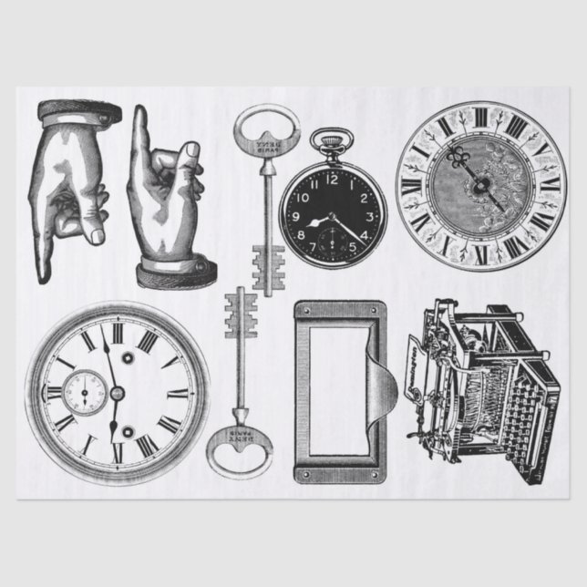 Junk Journal Steampunk Elements Sheet (Front)