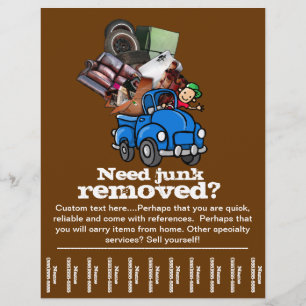 Junk removal business custom tear sheet flyer