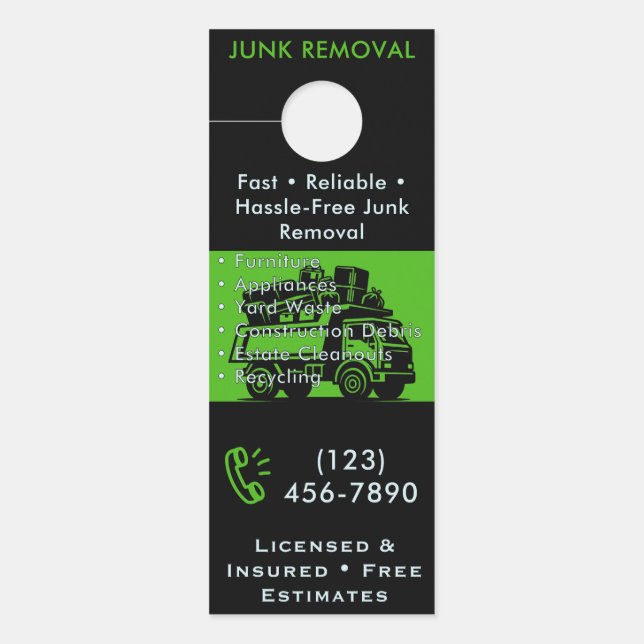 Junk Removal Door Hanger - Custom Residential  (Front)