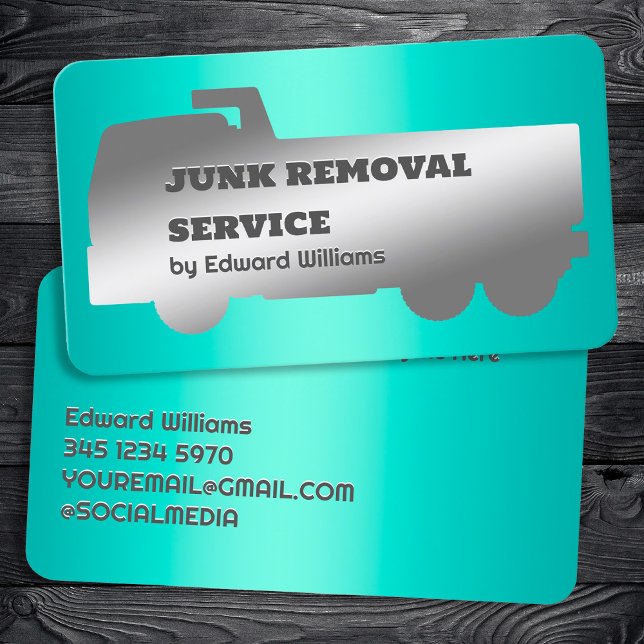 Junk Removal Dump Truck Business Card (Junk Removal Dump Truck Business Cards)