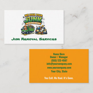 Junk Removal Garbage Hauling Truck Service Business Card