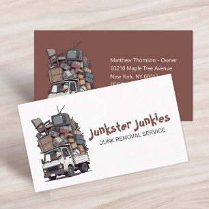 Junk Removal Garbage Hauling Truck Service Business Card