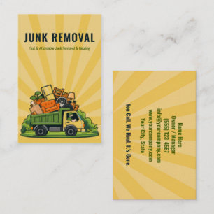 Junk Removal Garbage Hauling Truck Service Business Card