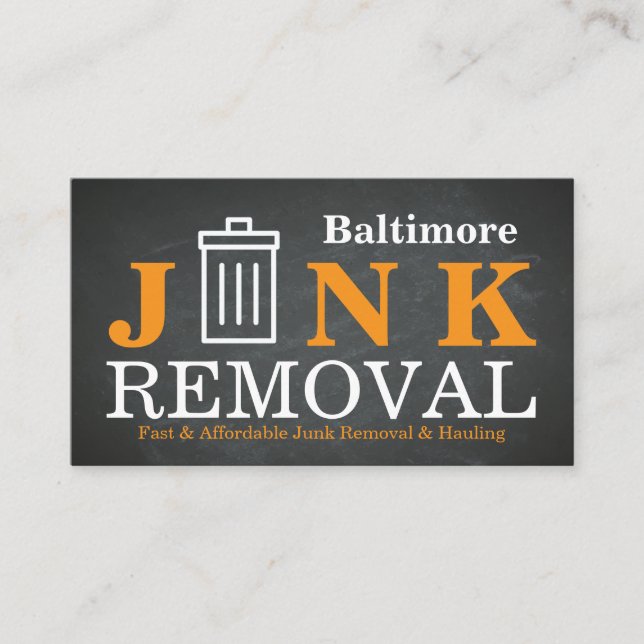 Junk Removal & Hauling Business Card (Front)