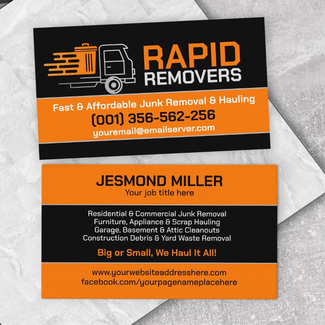 Junk Removal & Hauling  Business Card (Creator Uploaded)