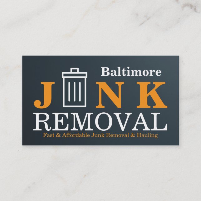 Junk Removal & Hauling Business Card (Front)